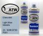 Preview: Chevrolet, Light Blue Metallic, 22 / 9288 B705 P901: 400ml Sprühdose + 400ml Klarlack - Set, von ATW Autoteile West.